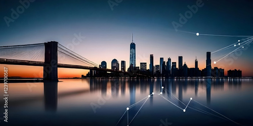 Cityscape with Bridge and N...
