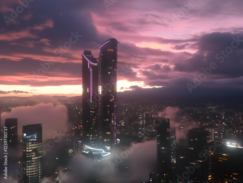 Modern Skyscrapers Pierce t...