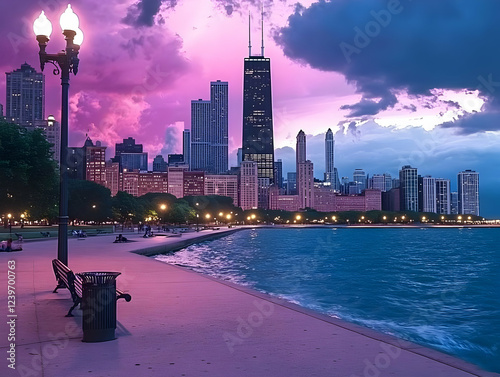 Cityscape by the Water with...