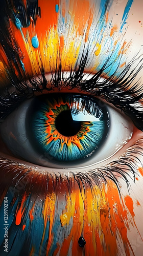 Artistic Eye Gazes Outward,...