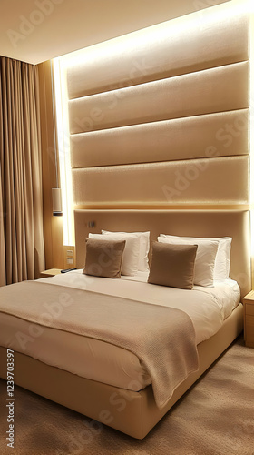 Modern Hotel Room Shows a C...