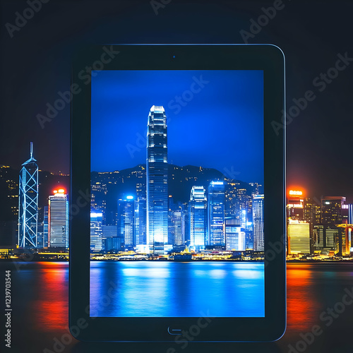 Tablet displays a vibrant c...