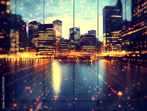 Illuminated Cityscape at Ni...