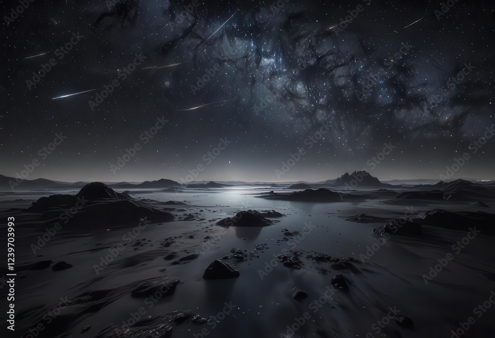 Dark canvas of stars twinkling in infinite vastness, nebulae, universe, galaxies Dark canvas of stars twinkling in infinite vastness, nebulae, universe, galaxies