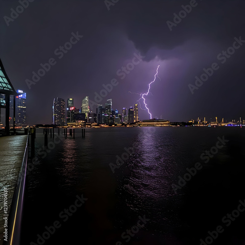 Lightning Strikes Over City...