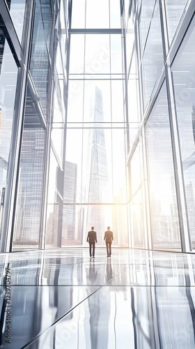 Two Businessmen Stand in Mo...