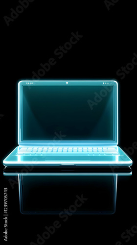 Neon Laptop Glowing Brightl...