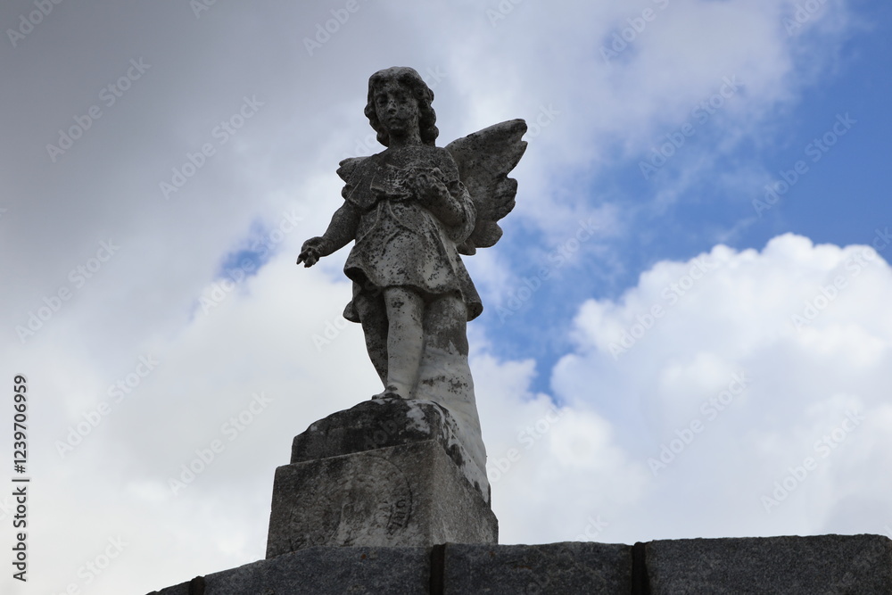 Fototapeta premium Historic cemeteries of New Orleans with above-ground tombs and wall vaults