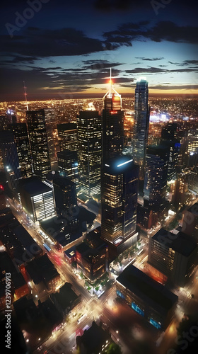 Cityscape at Night with Ill...