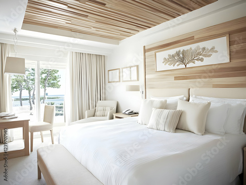 Modern Hotel Bedroom with O...