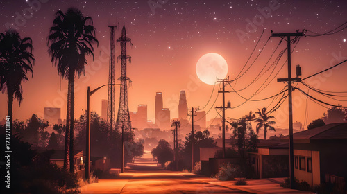 Suburban Street Lights Up U...