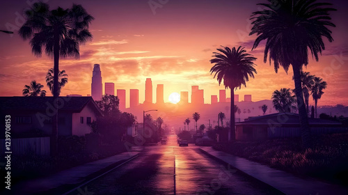 Suburban Street Leads to Ci...