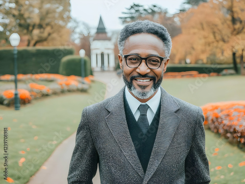 Smiling Man in Suit Poses C...