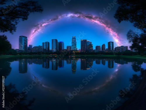 Cityscape Reflects in Water...