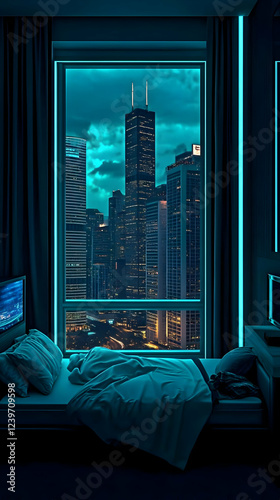 Modern Bedroom with Illumin...