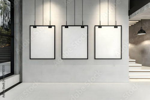 Three Blank Canvases Hangin...