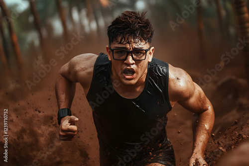 Determined Athlete Runs Thr...