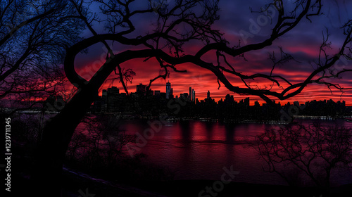 Silhouetted Tree Branches F...