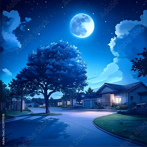 Serene Suburban Street Slee...
