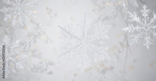 delicate snowflake patterns on white background ,  icy,  minimalist,  frost