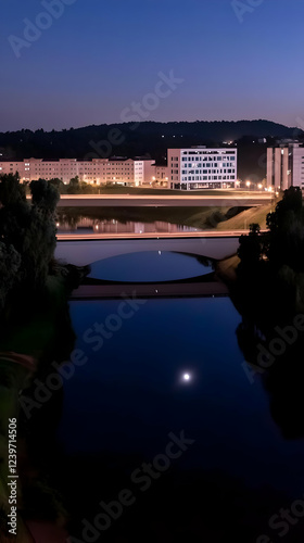 Cityscape at Night with Ill...