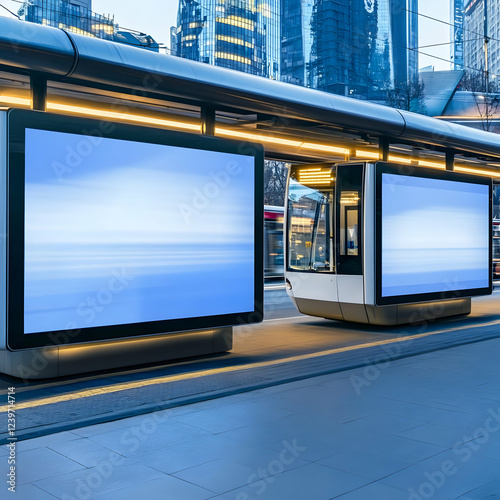 Modern Tram Stop Displays B...