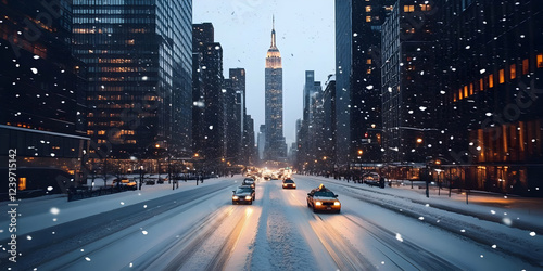Snow Falls Gently on a Busy...
