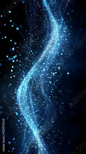 Abstract Blue Glitter Spira...