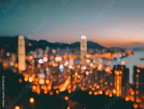 Blurred Cityscape Shows Ill...