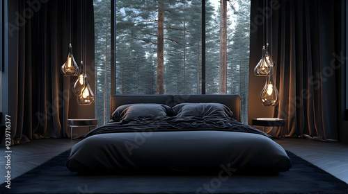 Dark and Moody Bedroom Inte...