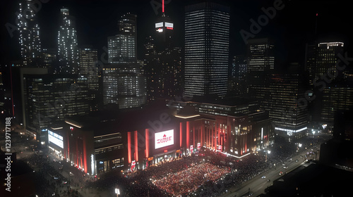 Crowd Gathers in City Squar...
