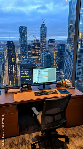 Modern Office Workspace Ove...