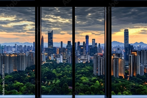 Modern Cityscape Viewed Thr...
