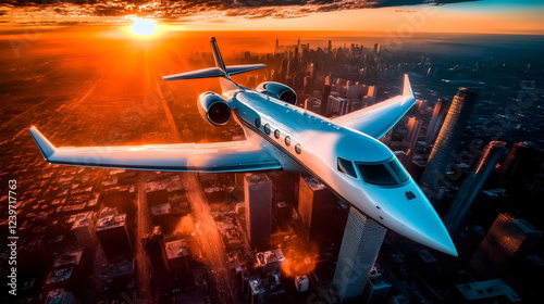 Private Jet Soars Over City...