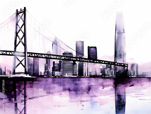 Watercolor Cityscape Painti...