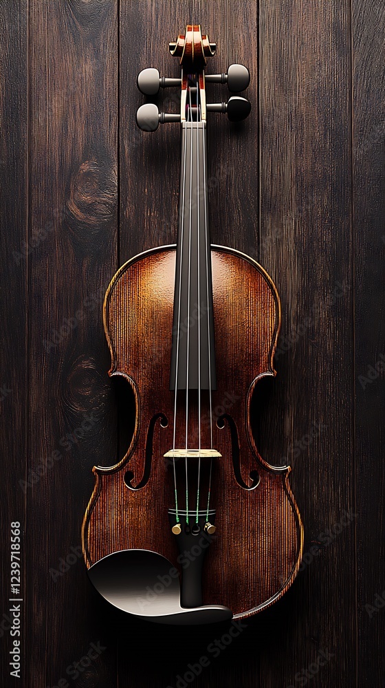 Exquisite violin showcasing rich texture and color perfect for musicians and performers on wood backdrop : Generative AI Exquisite violin showcasing rich texture and color perfect for musicians and performers on wood backdrop : Generative AI