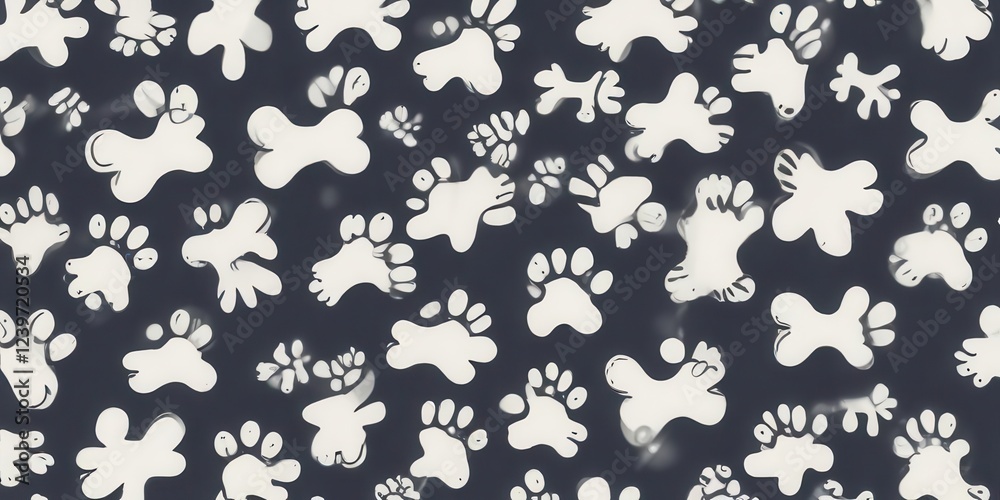 Dog bone vector dog paw doodle seamless pattern isolated wallpaper background, dog bone pattern, dog paw, pet design Dog bone vector dog paw doodle seamless pattern isolated wallpaper background, dog bone pattern, dog paw, pet design