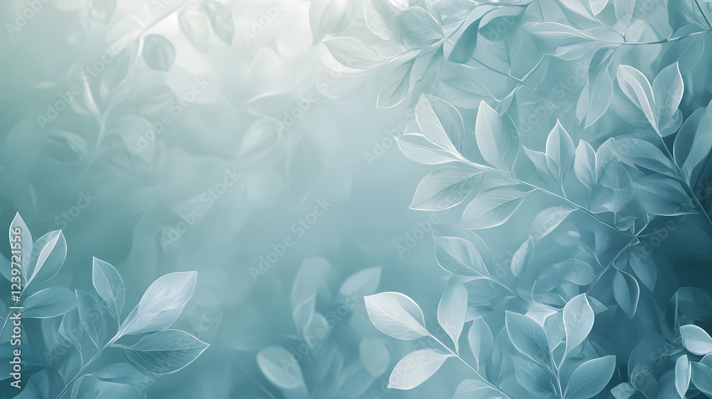 A soft, calming pattern of blue leaves, evoking peace and tranquility in nature. A soft, calming pattern of blue leaves, evoking peace and tranquility in nature.