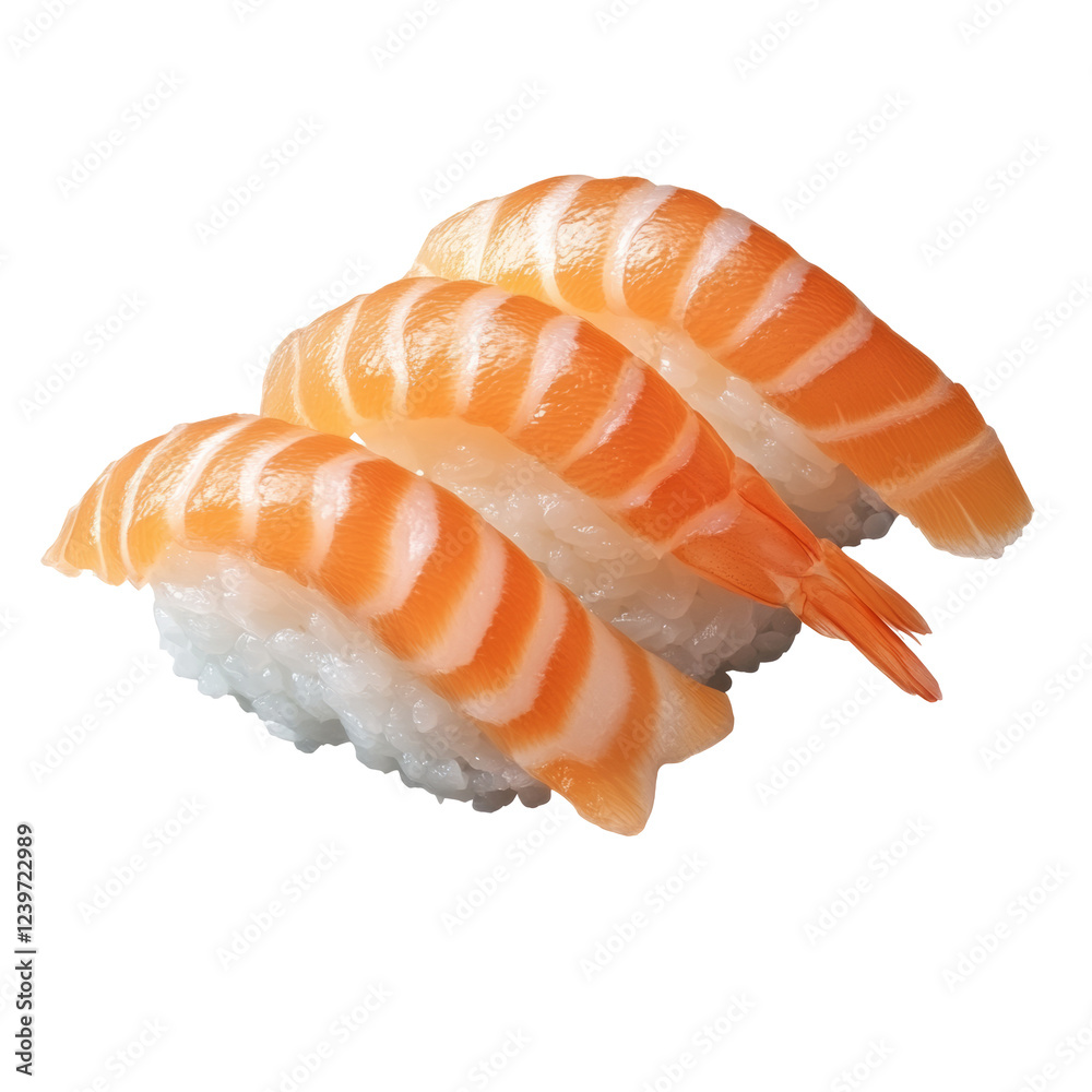 Delicious sushi on transparent background showcasing fresh shrimp and rice for culinary presentation and creative designs Delicious sushi on transparent background showcasing fresh shrimp and rice for culinary presentation and creative designs