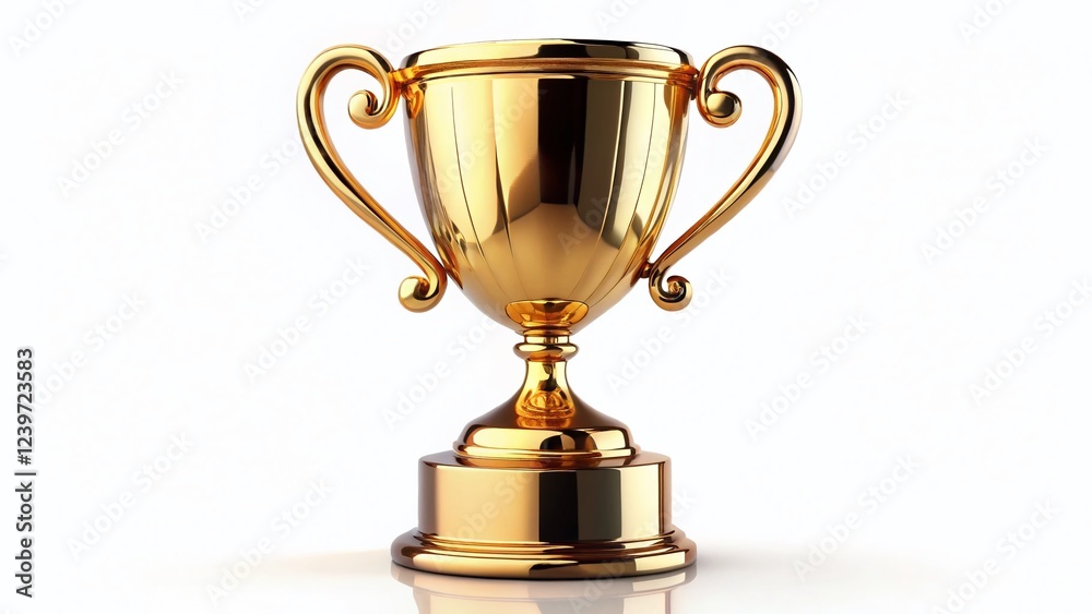 Golden Trophy: A gleaming golden trophy with ornate detailing stands proudly on a reflective surface, symbolizing success, achievement, and victory. Golden Trophy: A gleaming golden trophy with ornate detailing stands proudly on a reflective surface, symbolizing success, achievement, and victory.