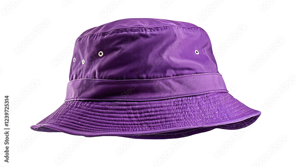 Fototapeta premium Purple Bucket Hat Stylish Rain Protection Headwear