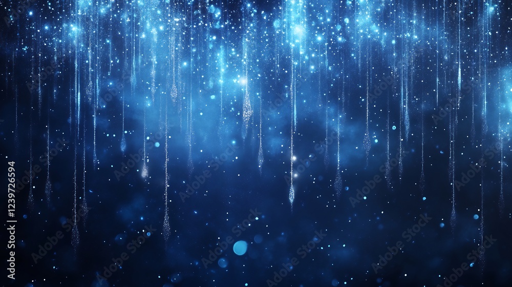 Obraz premium Ethereal blue light streams gently downward creating a magical dreamy atmosphere. AI Generated