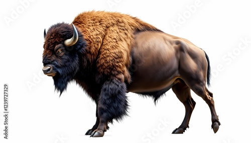 American Bison Illustration Powerful Wild Animal Image