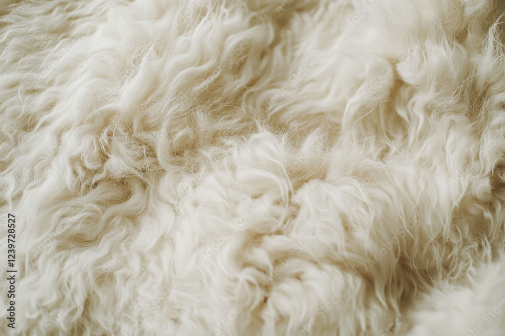 Close-up of fluffy white wool fabric with warm texture Close-up of fluffy white wool fabric with warm texture