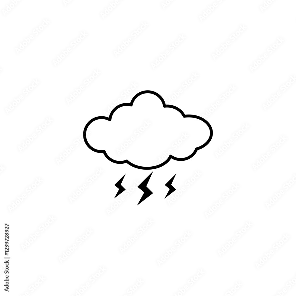 Cloud and thunder icon Cloud and thunder icon