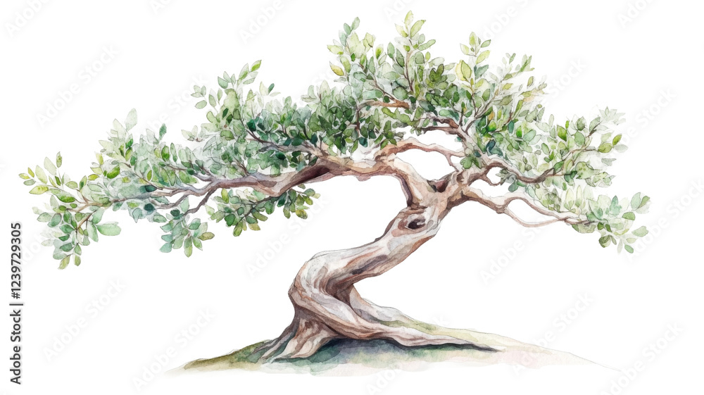 Fototapeta premium Charming bonsai tree with intricate branches and leaves, showcasing nature's beauty in a tranquil setting