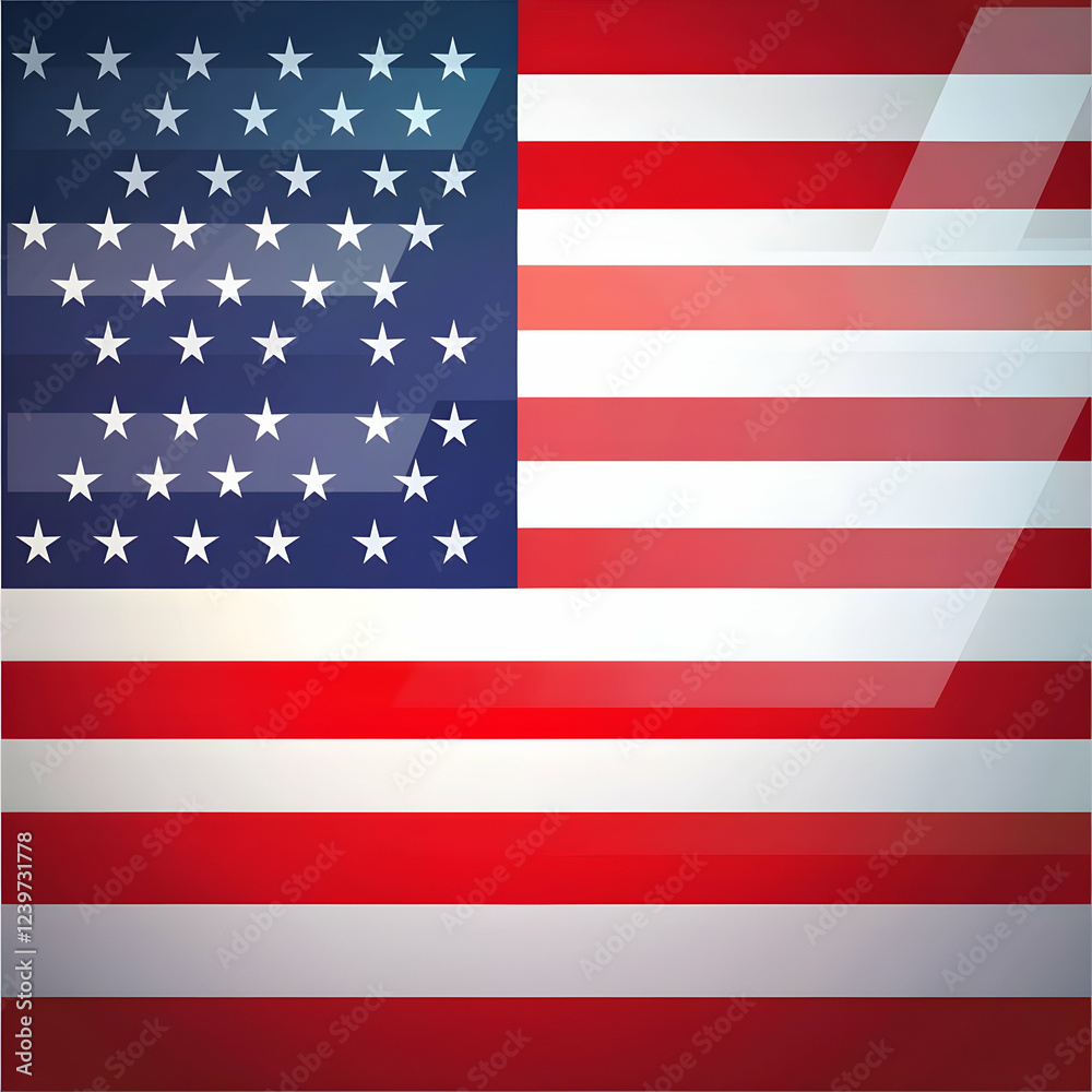 Naklejka premium Happy independence day of USA America with American flag background celebration tine