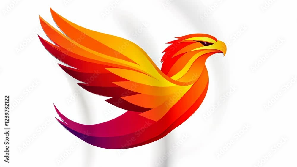 Colorful phoenix soaring gracefully amidst a backdrop of soft light Colorful phoenix soaring gracefully amidst a backdrop of soft light