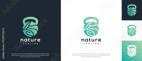 Fitness nutrition logo design . Nature gym fitness logo template . Fitness logo symbol icon