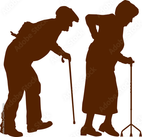 old couple silhouette for love forefer